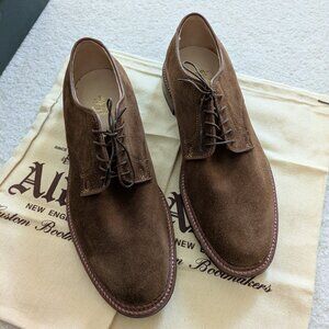 Alden Plain Toe Blucher in Snuff Suede, 10D